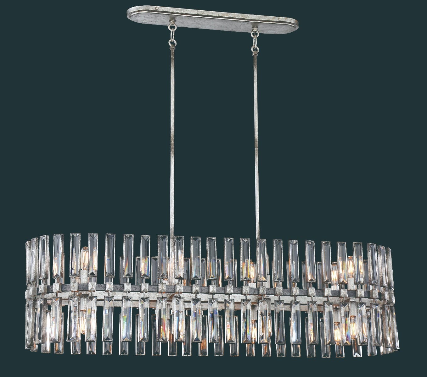 Metropolitan Belle Aurore 16-Light 45" Kitchen Island Light in Shadow Silver Leaf