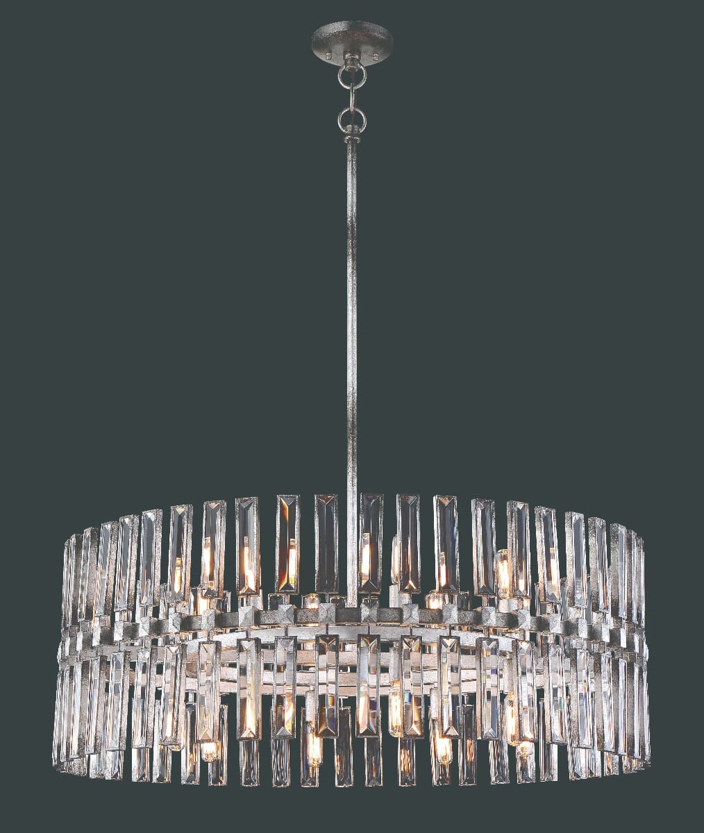 Metropolitan Belle Aurore 16-Light 33" Pendant Light in Shadow Silver Leaf