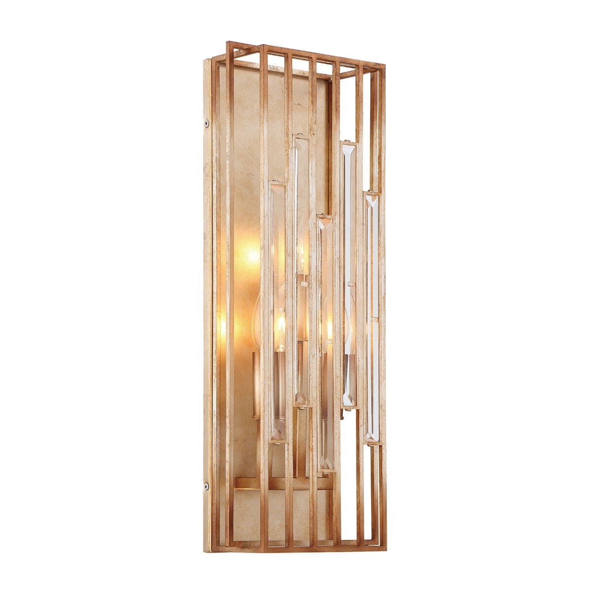 Metropolitan Ruxton Hall 3-Light Wall Sconce in Skyline Gold Leaf