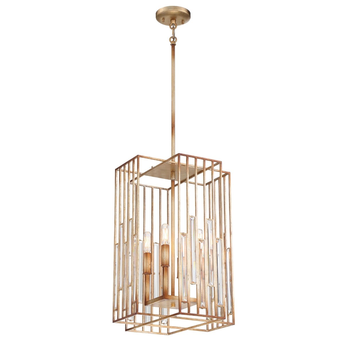 Metropolitan Ruxton Hall 4-Light Pendant Light in Skyline Gold Leaf