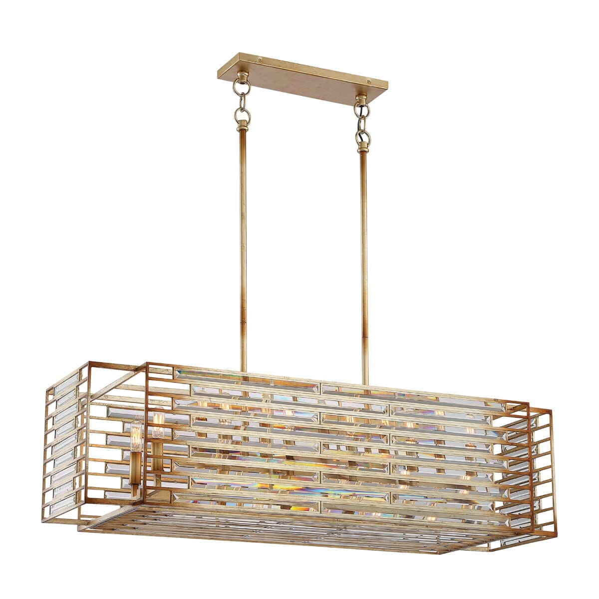 Metropolitan Ruxton Hall 12-Light Kitchen Island Light in Skyline Gold Leaf