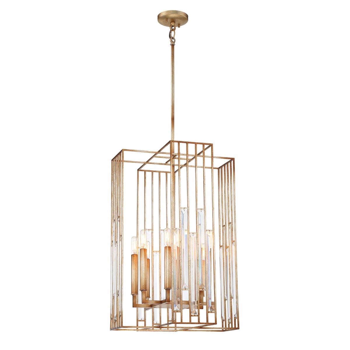 Metropolitan Ruxton Hall 8-Light Pendant Light in Skyline Gold Leaf