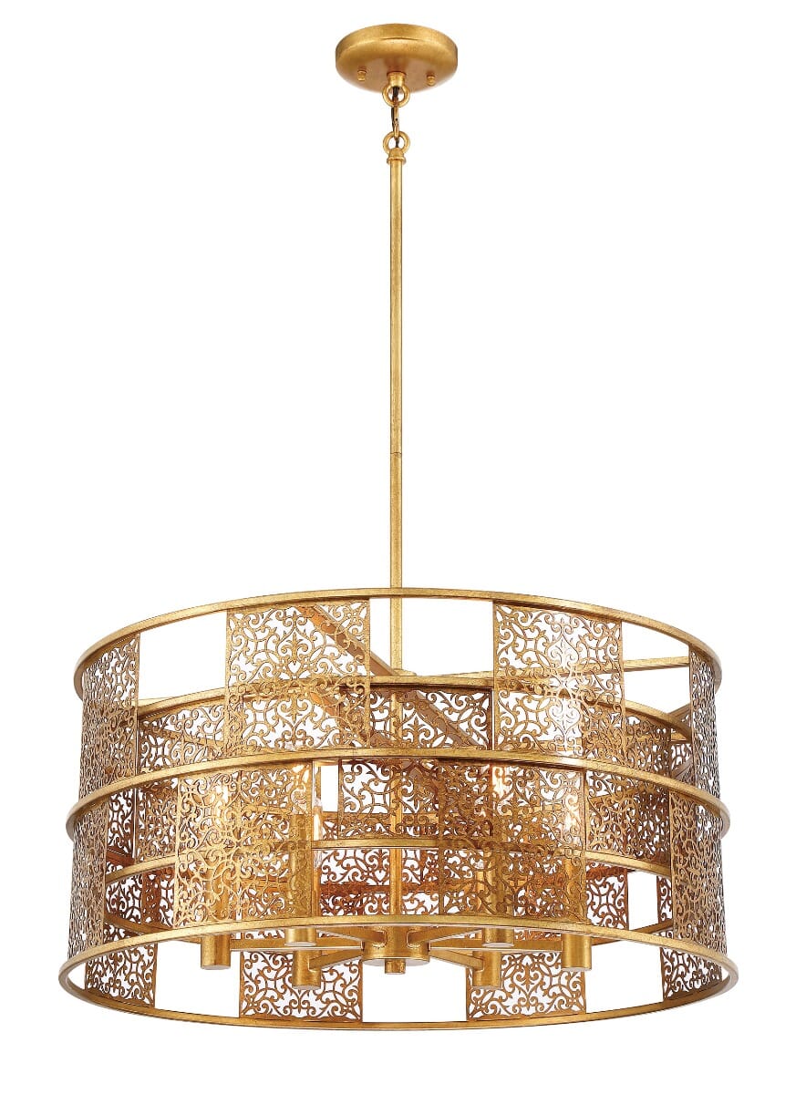 Metropolitan Brynhurst 6-Light 24" Pendant Light in Autumn Gold Leaf