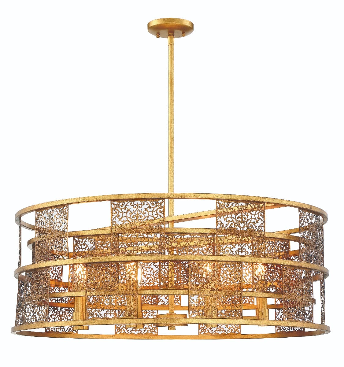 Metropolitan Brynhurst 8-Light 32" Pendant Light in Autumn Gold Leaf