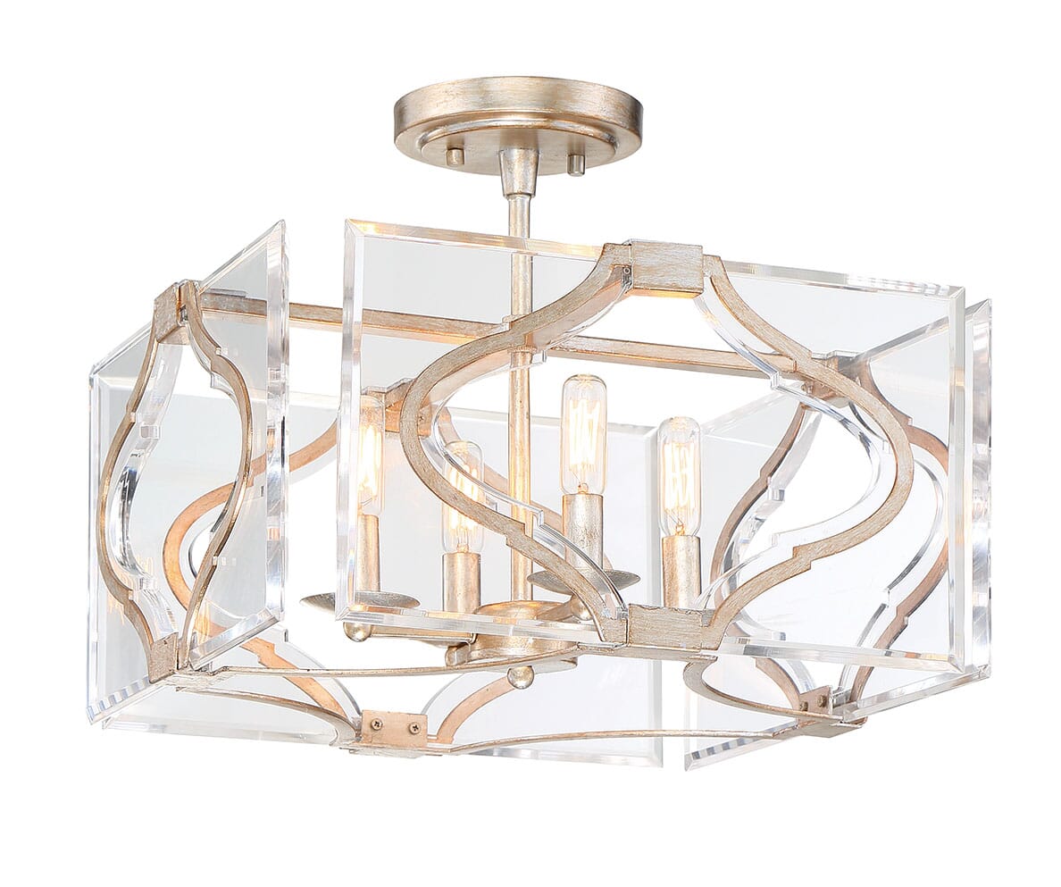 Metropolitan Brenton Cove 4-Light 16" Pendant Light in Gold Mist Gold Leaf