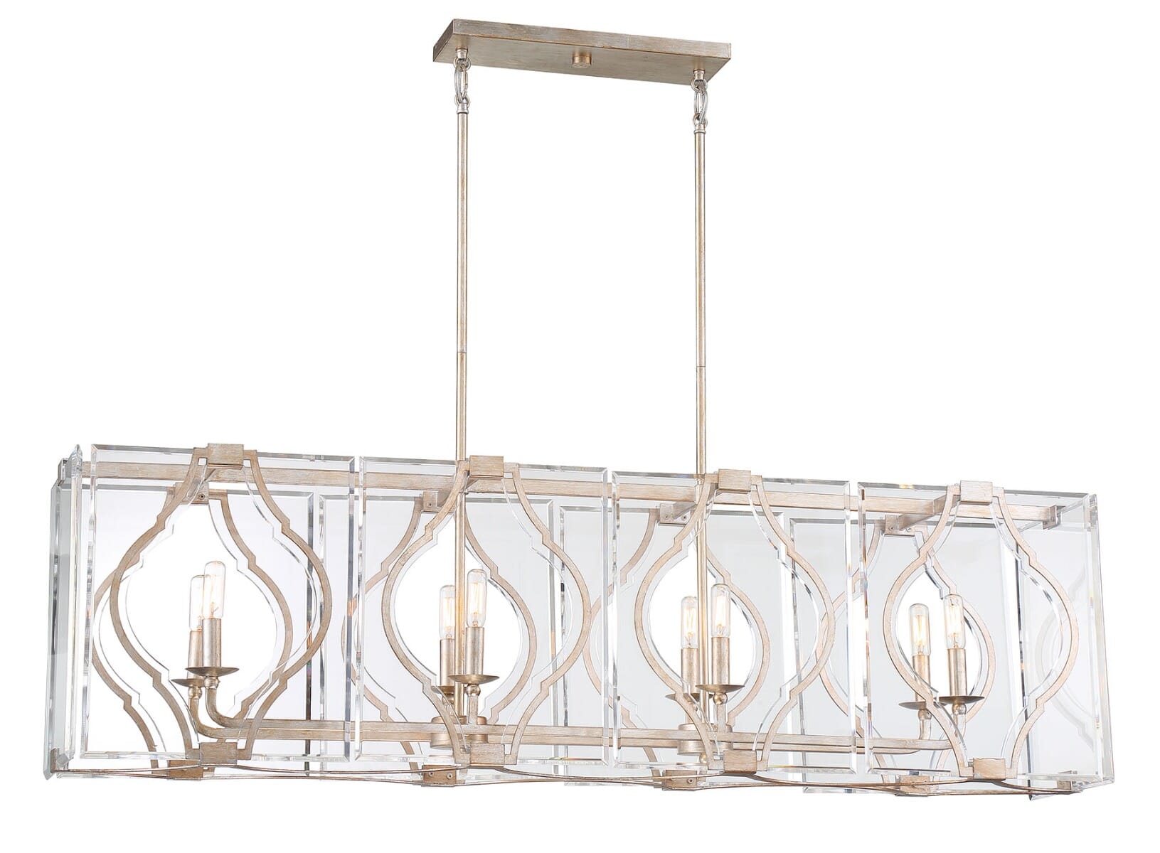 Metropolitan Brenton Cove 8-Light 50" Kitchen Island Light in Gold Mist Gold Leaf