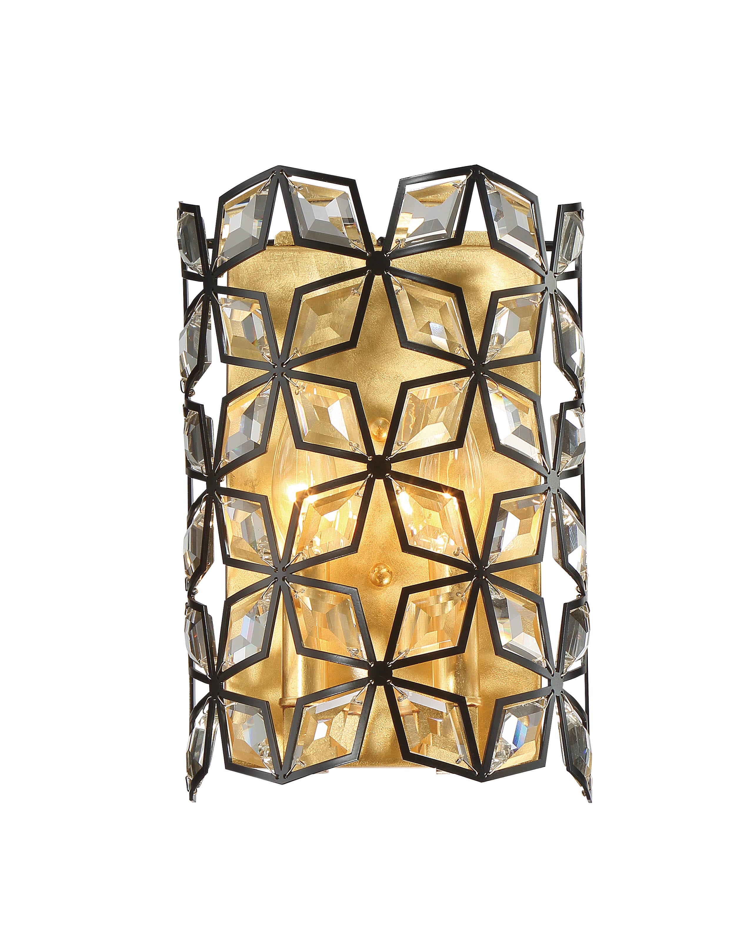 Metropolitan Brookcrest 2-Light Wall Sconce in Sand Coal with Gold Leaf