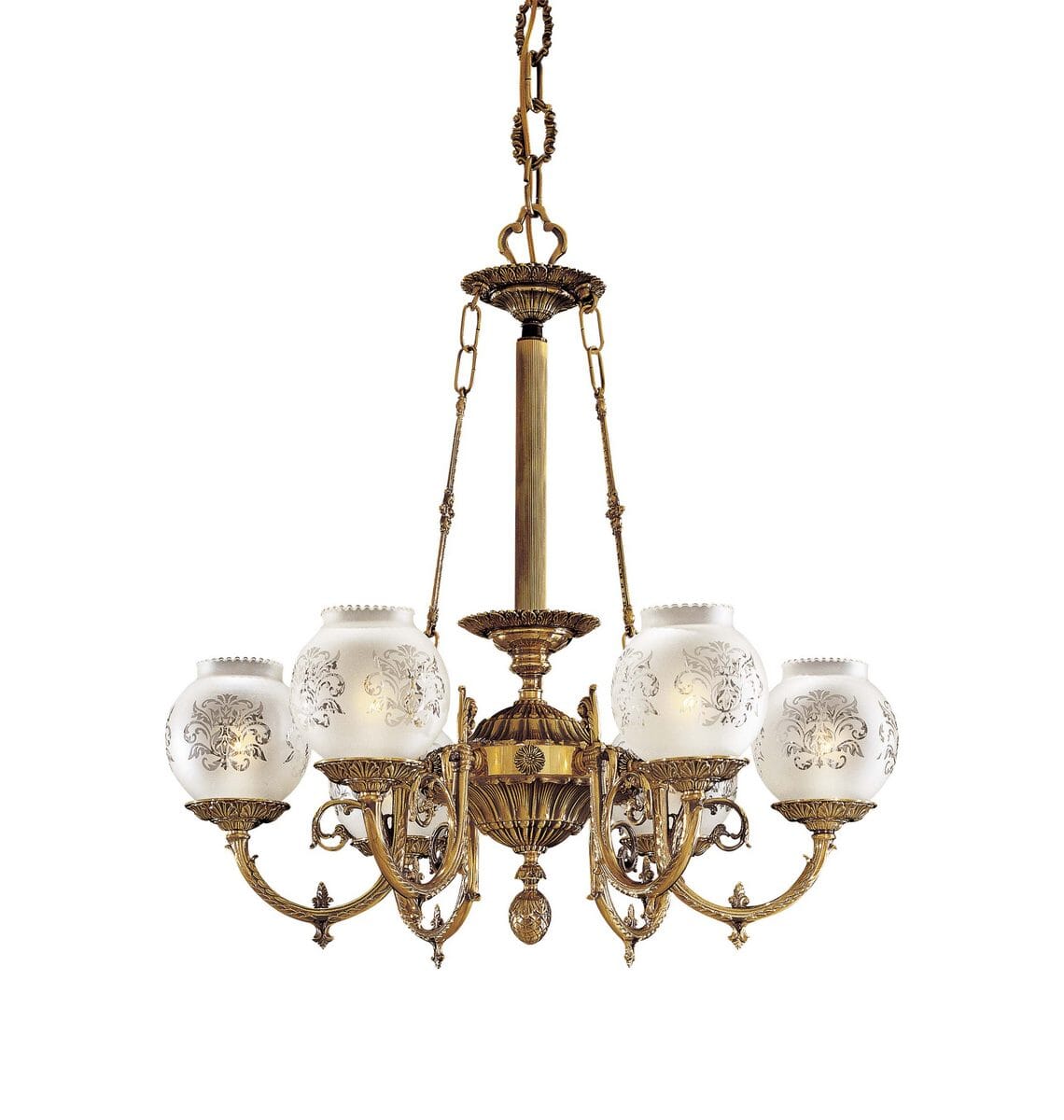 Metropolitan European 6-Light Traditional Chandelier in Brass