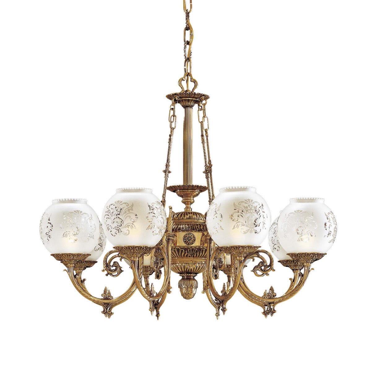 Metropolitan European 8-Lt Chandelier in Brass