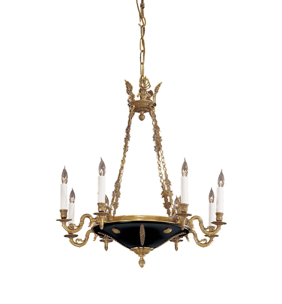 Metropolitan European 8-Lt Chandelier in Dore Gold