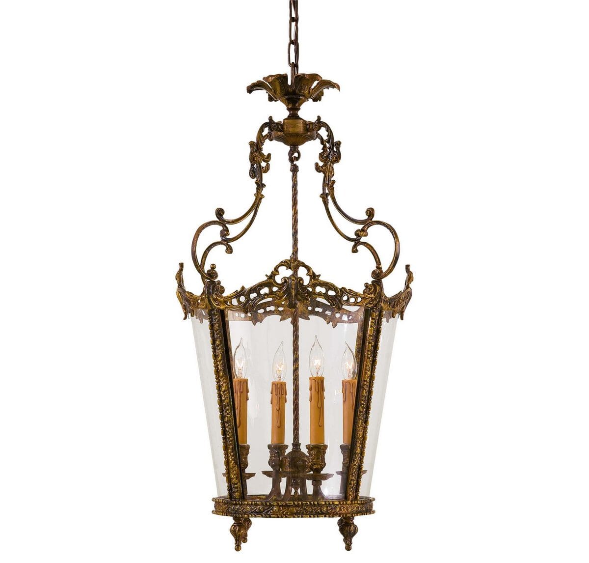 Metropolitan Foyer 4-Lt Foyer Pendant in Antique Bronze