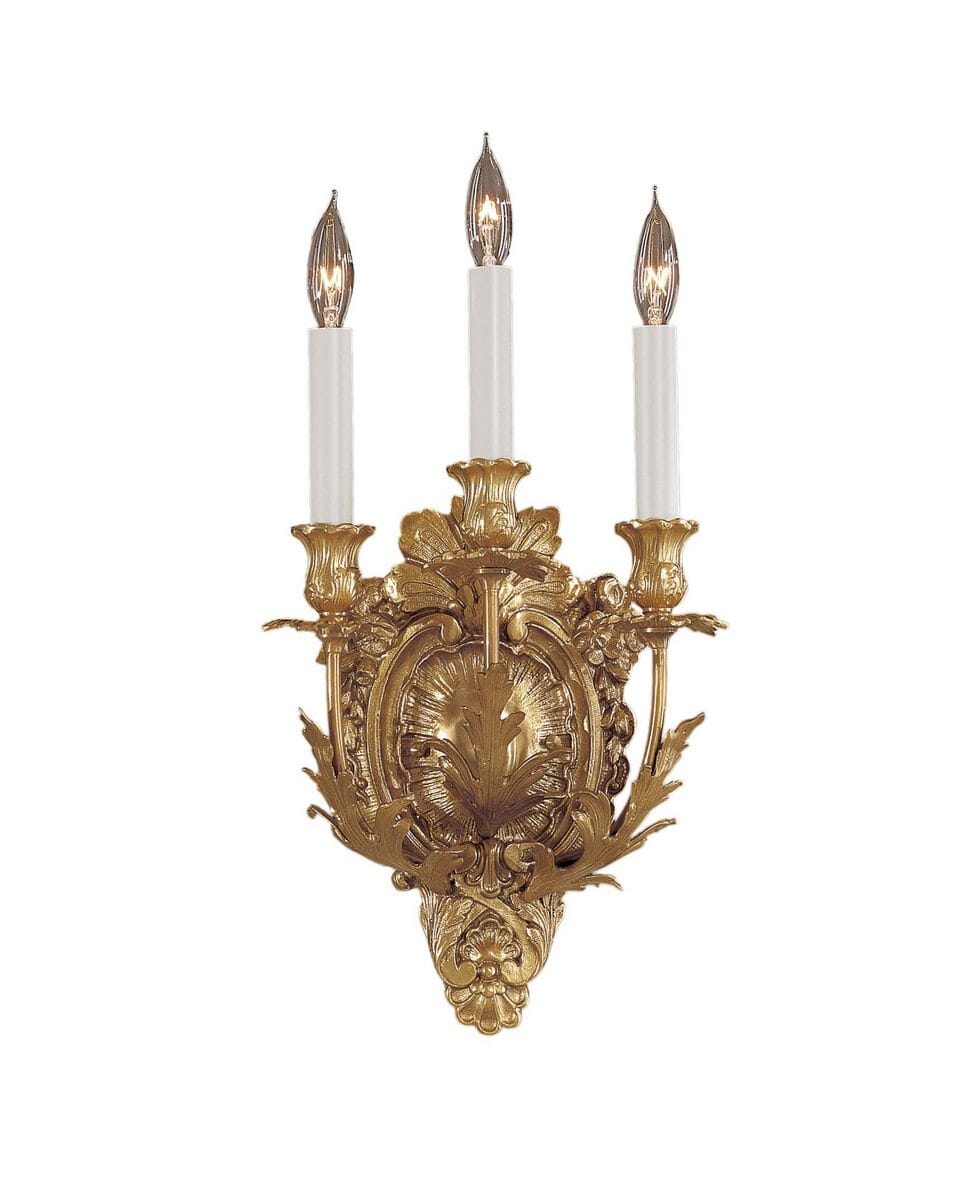 Metropolitan European 3-Lt Wall Sconce in French Gold