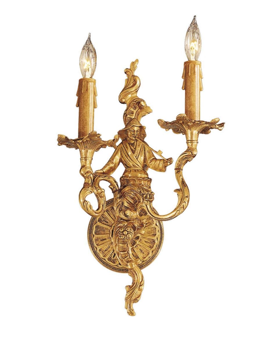 Metropolitan European 2-Lt Wall Sconce in French Gold