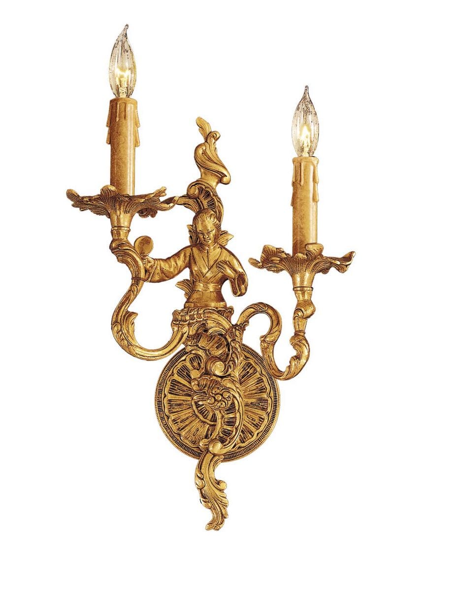 Metropolitan European 2-Lt Wall Sconce in French Gold