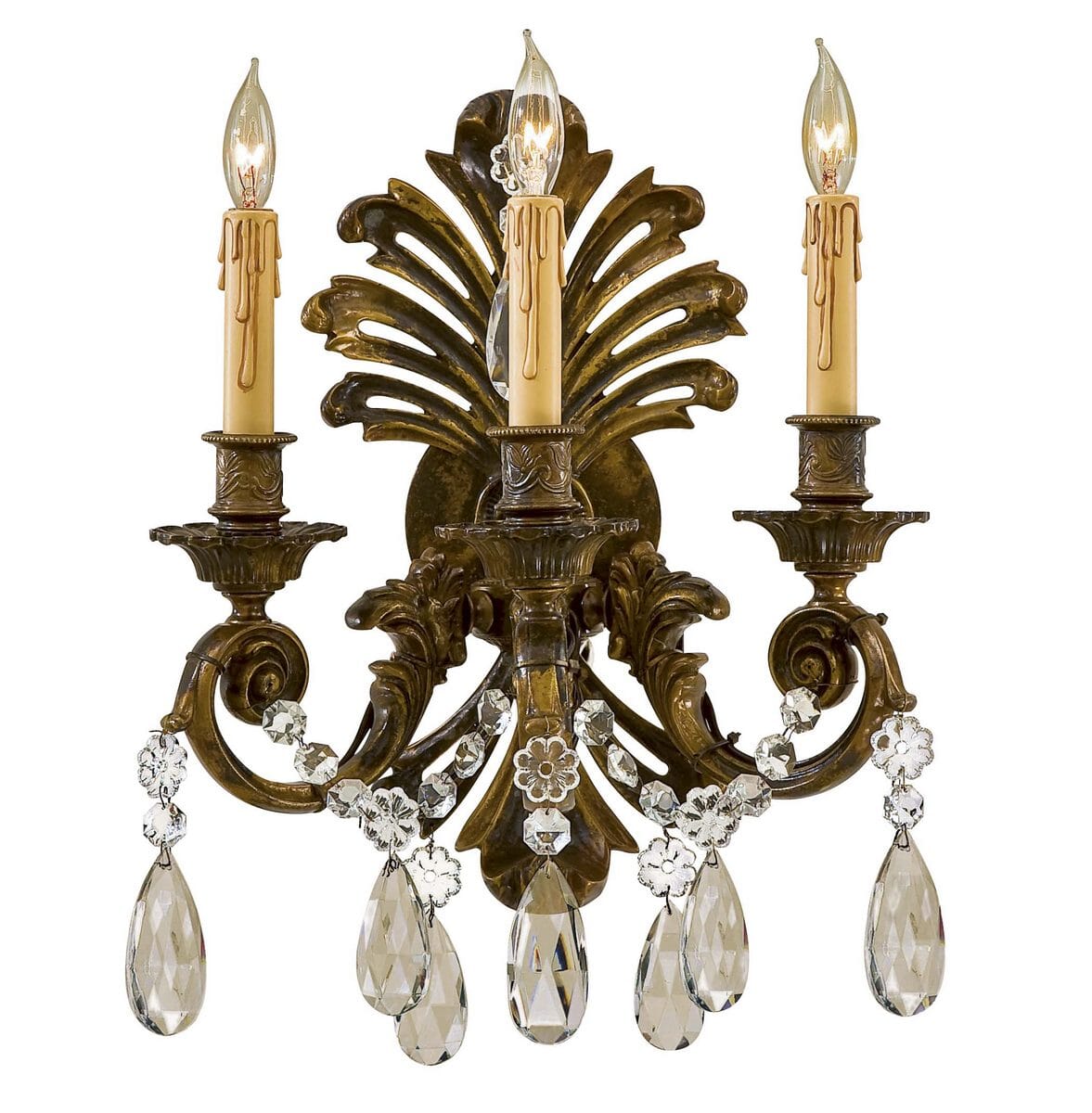 Metropolitan European 3-Lt Wall Sconce in Oxidized Brass