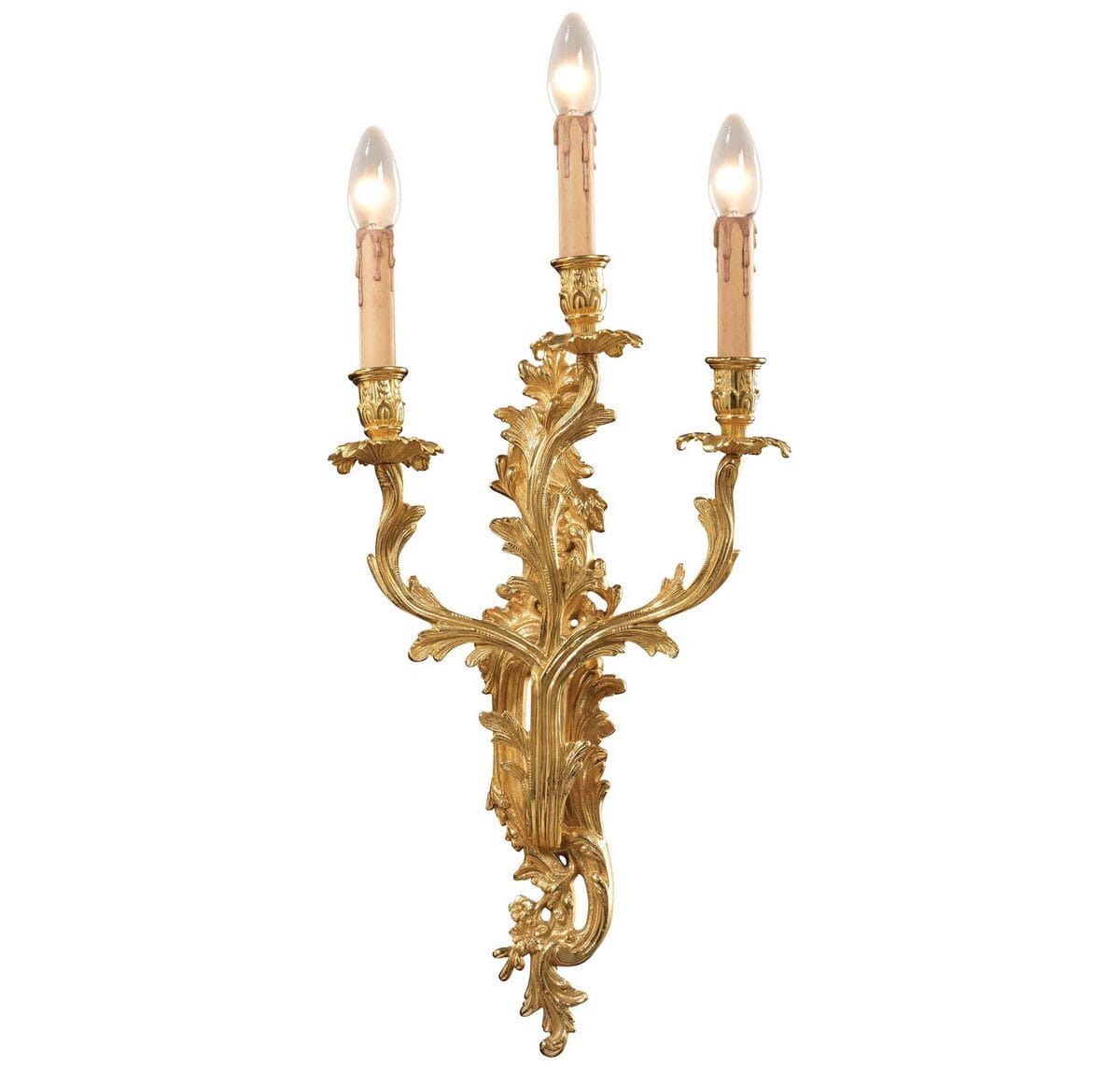 Metropolitan European 3-Lt Wall Sconce in French Gold