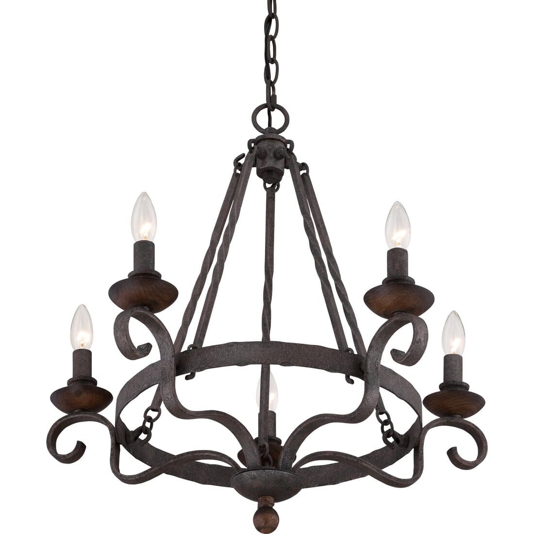 Quoizel Noble 5-Light Chandelier in Rustic Black