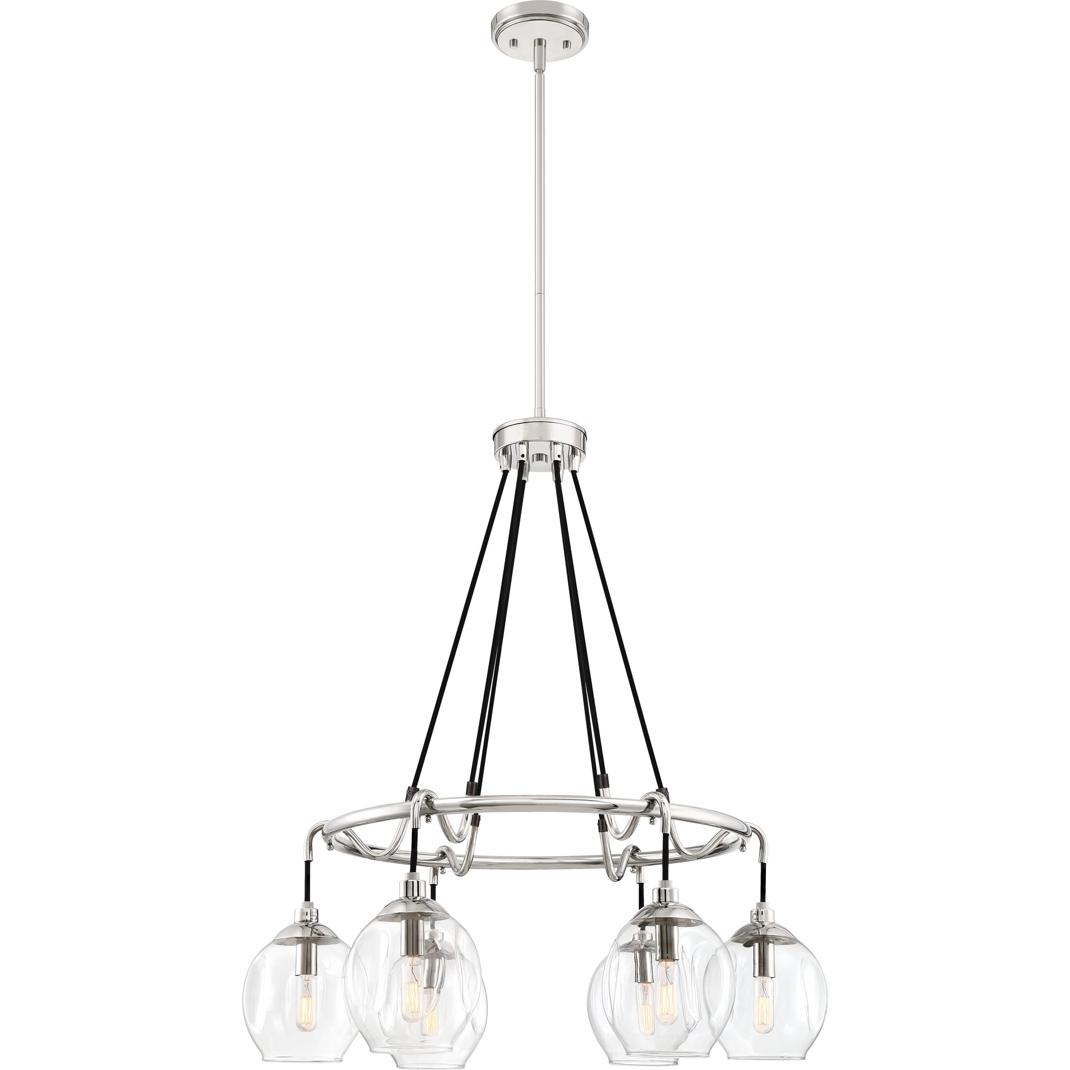 Quoizel Nostalgia 5-Light 33" Transitional Chandelier in Polished Nickel