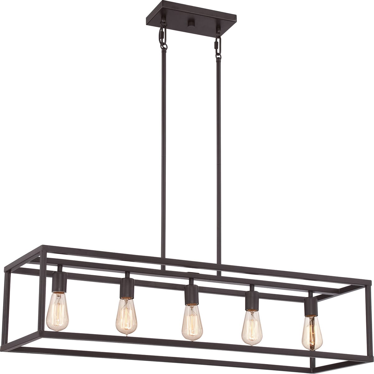 Quoizel New Harbor 5-Light Linear Pendant in Western Bronze