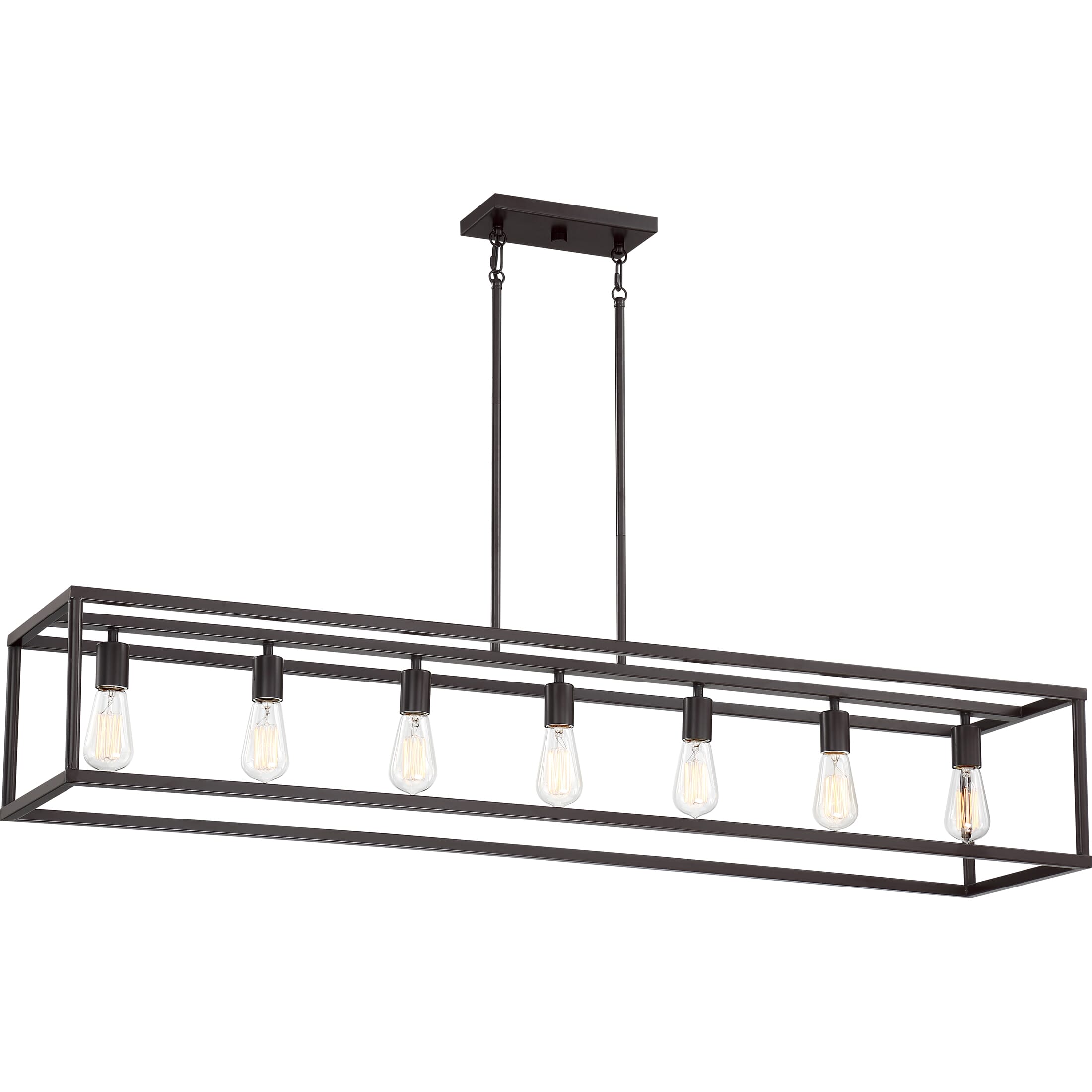 Quoizel New Harbor 7-Light 52" Pendant Light in Western Bronze