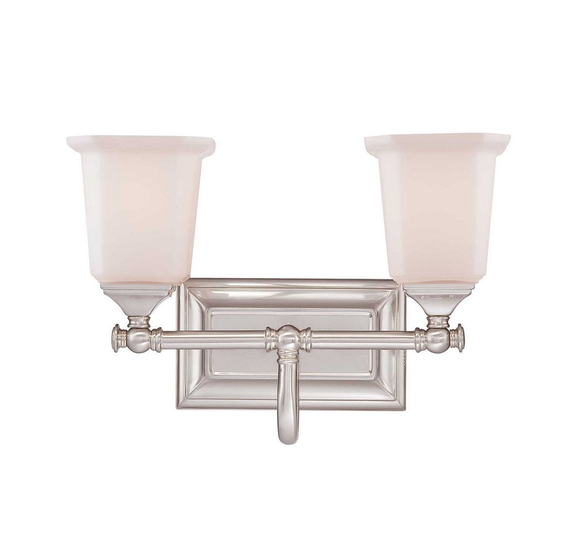 Quoizel Nicholas 2-Light Bathroom Vanity Light in Brushed Nickel