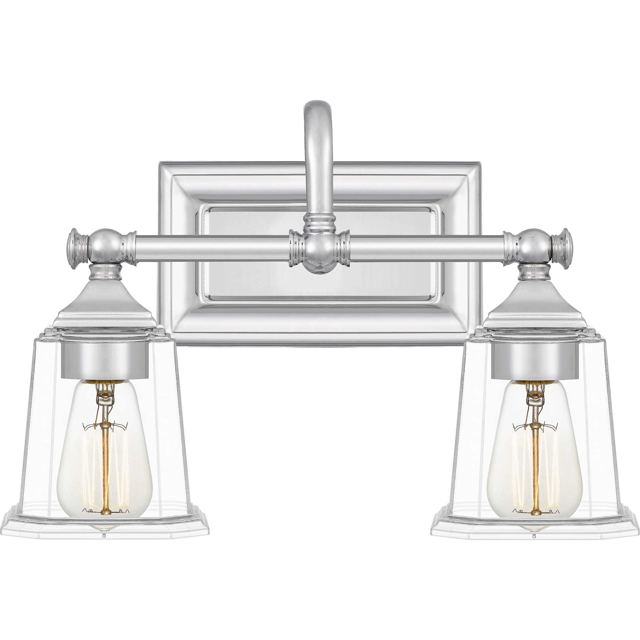 Quoizel Nicholas 2-Light Bathroom Vanity Light in Polished Chrome