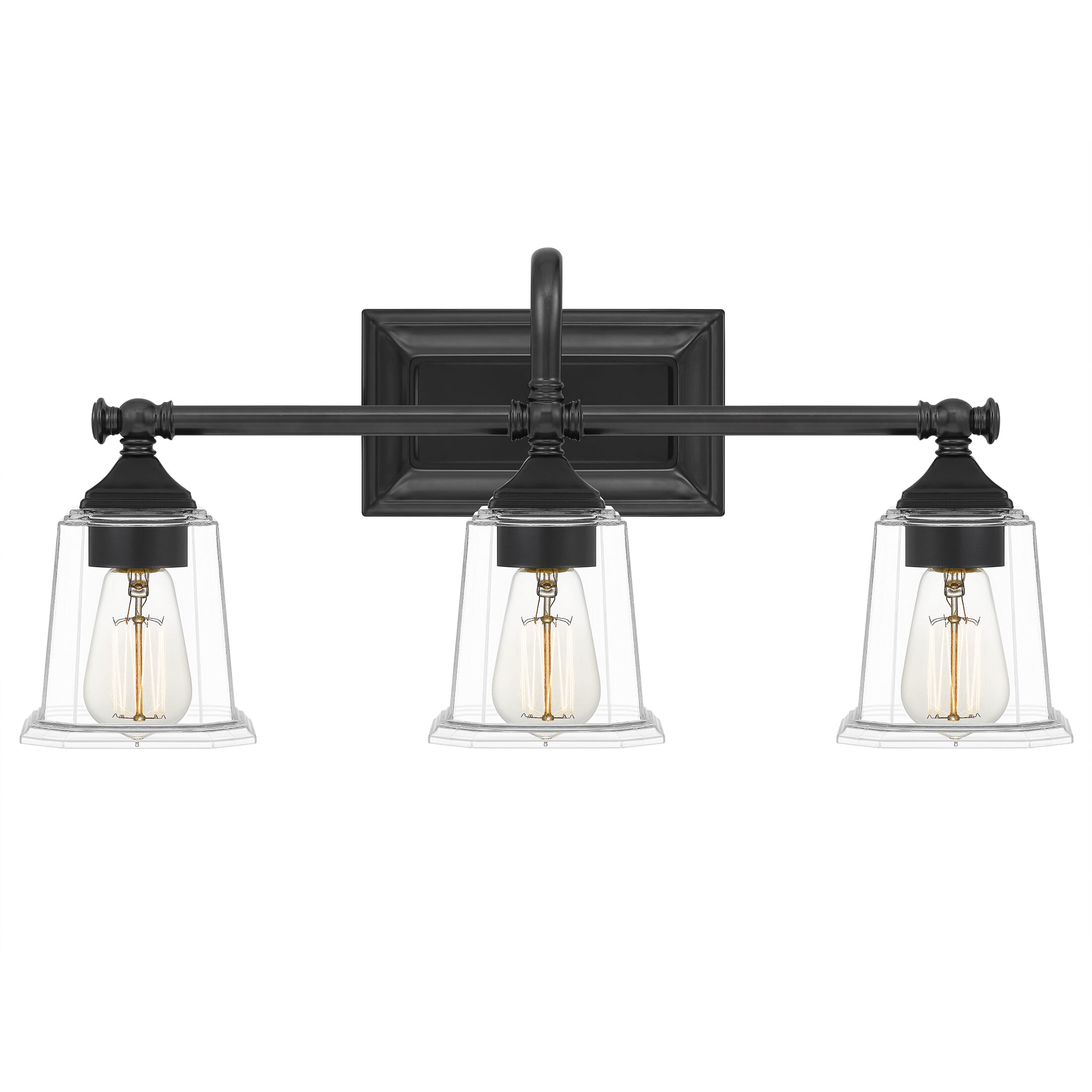 Quoizel Nicholas 3-Light Bathroom Vanity Light in Earth Black