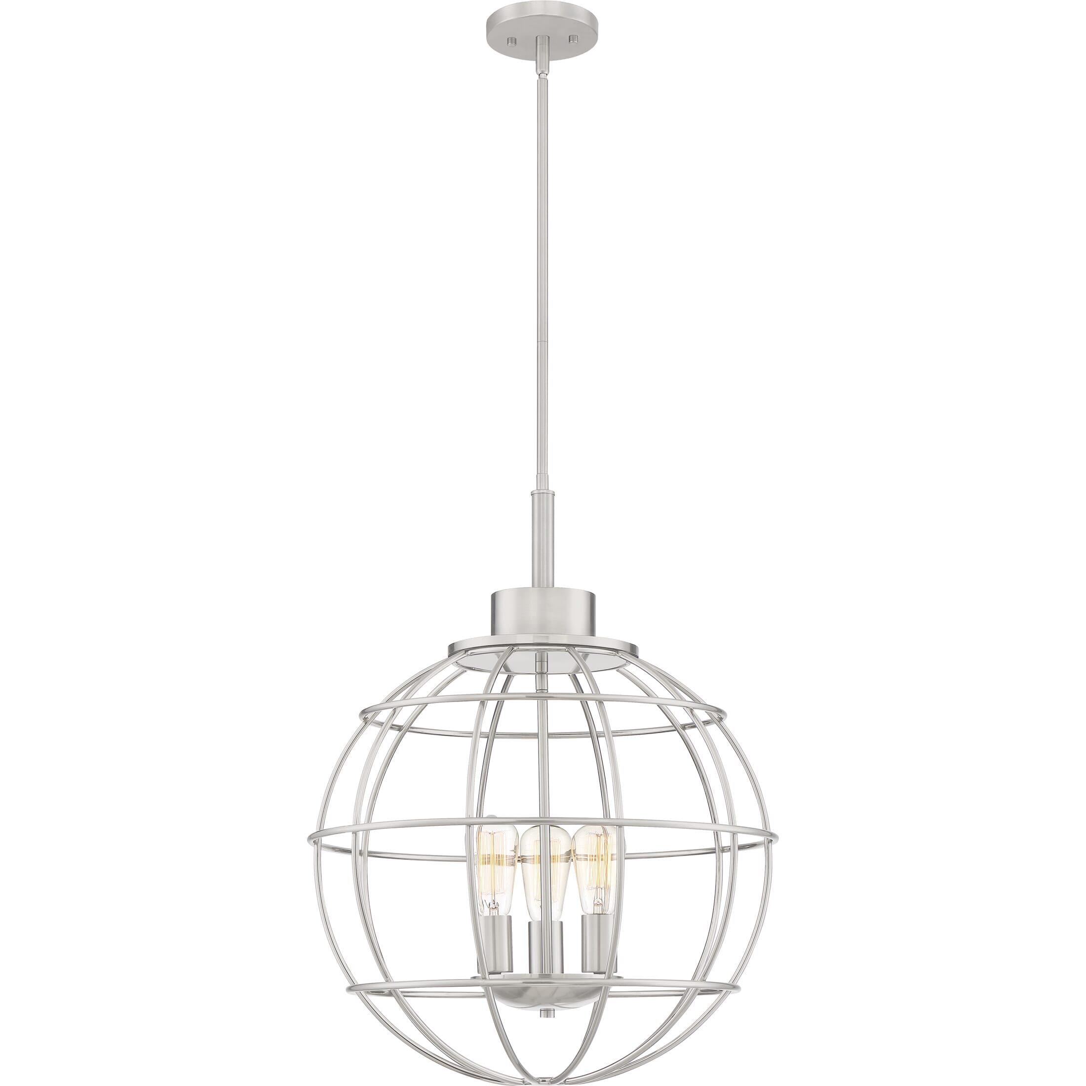 Quoizel Navigator 3-Light 20" Pendant Light in Brushed Nickel