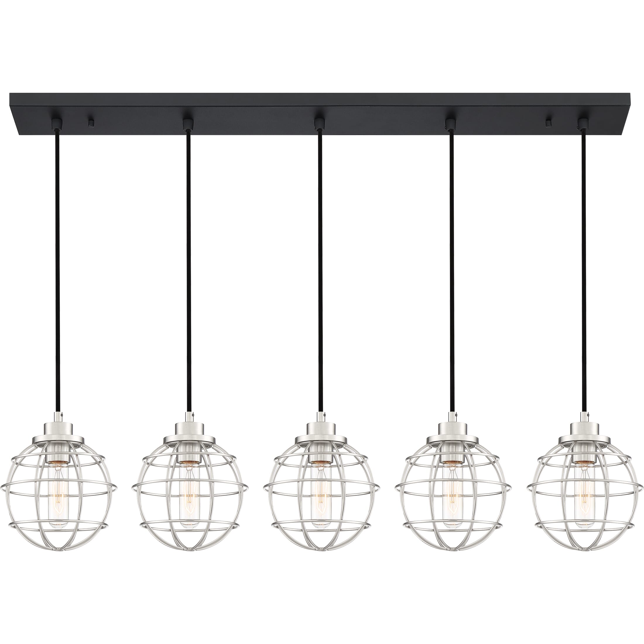 Quoizel Navigator 5-Light 43" Kitchen Island Light in Earth Black