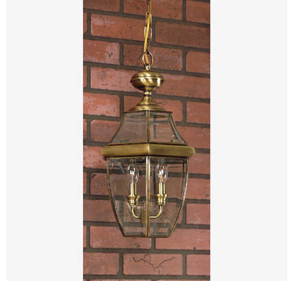 Quoizel Newbury 3-Light 13" Outdoor Hanging Light in Antique Brass