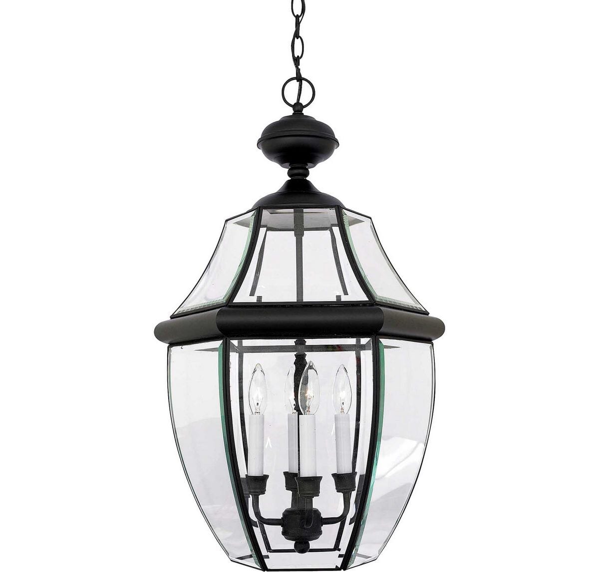 Quoizel Newbury 4-Light 16" Outdoor Hanging Light in Mystic Black