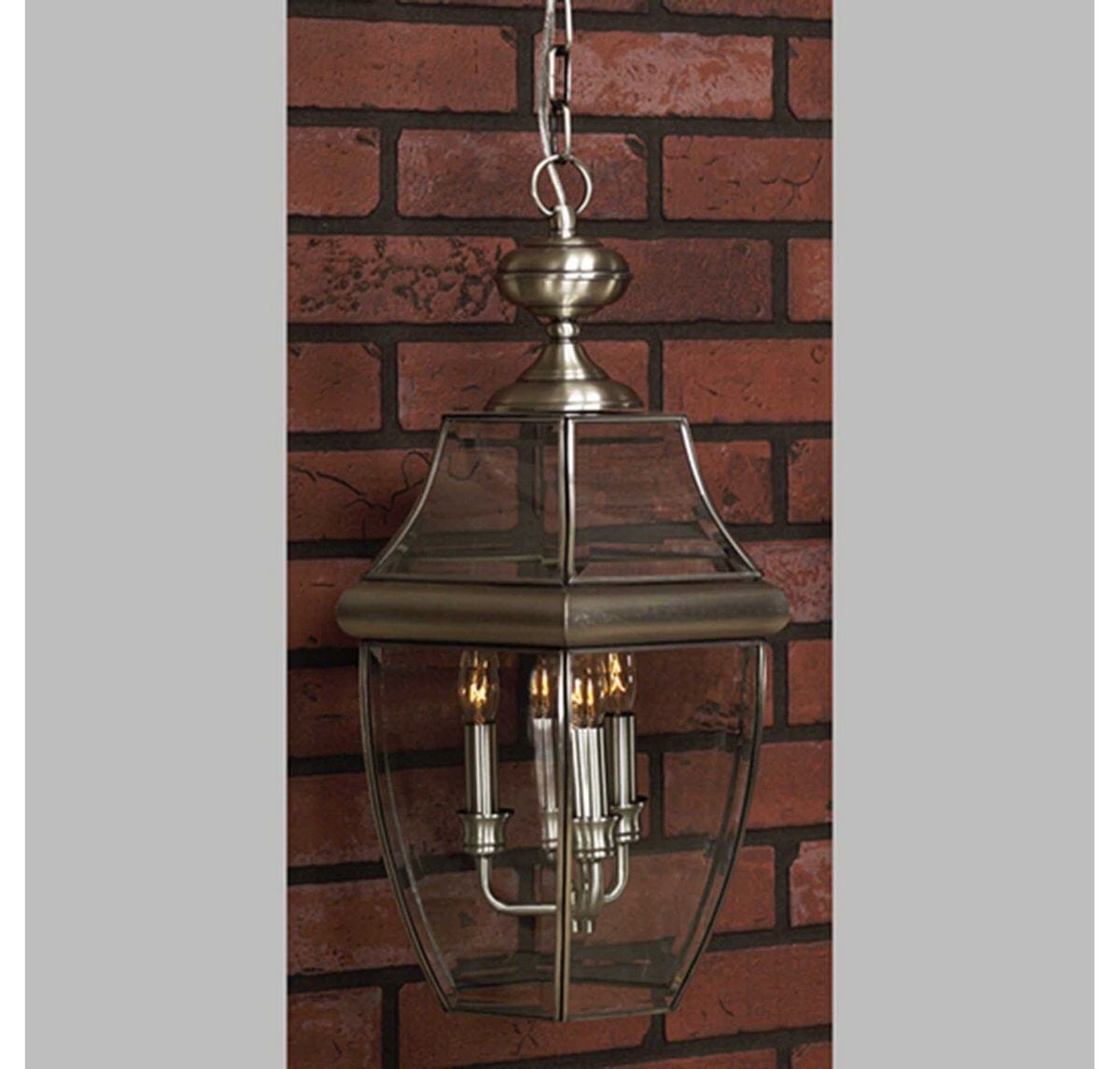 Quoizel Newbury 4-Light 16" Outdoor Hanging Light in Pewter