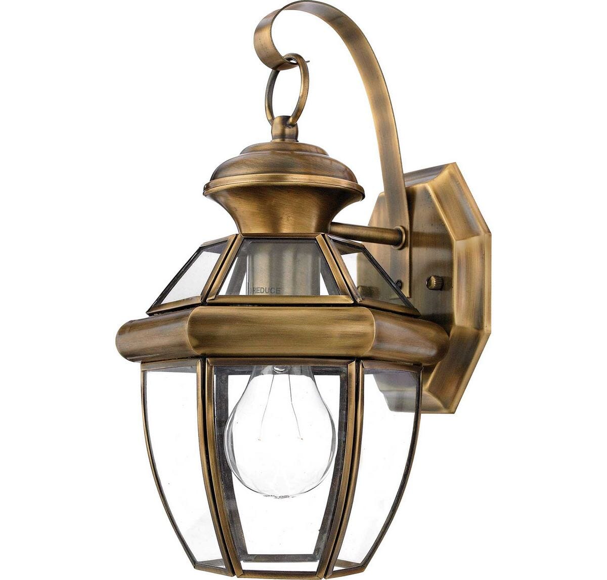 Quoizel Newbury 7" Outdoor Hanging Light in Antique Brass