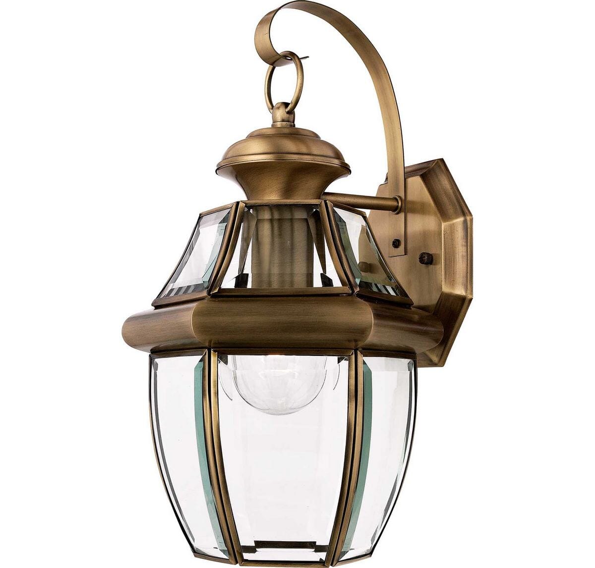 Quoizel Newbury 8" Outdoor Hanging Light in Antique Brass