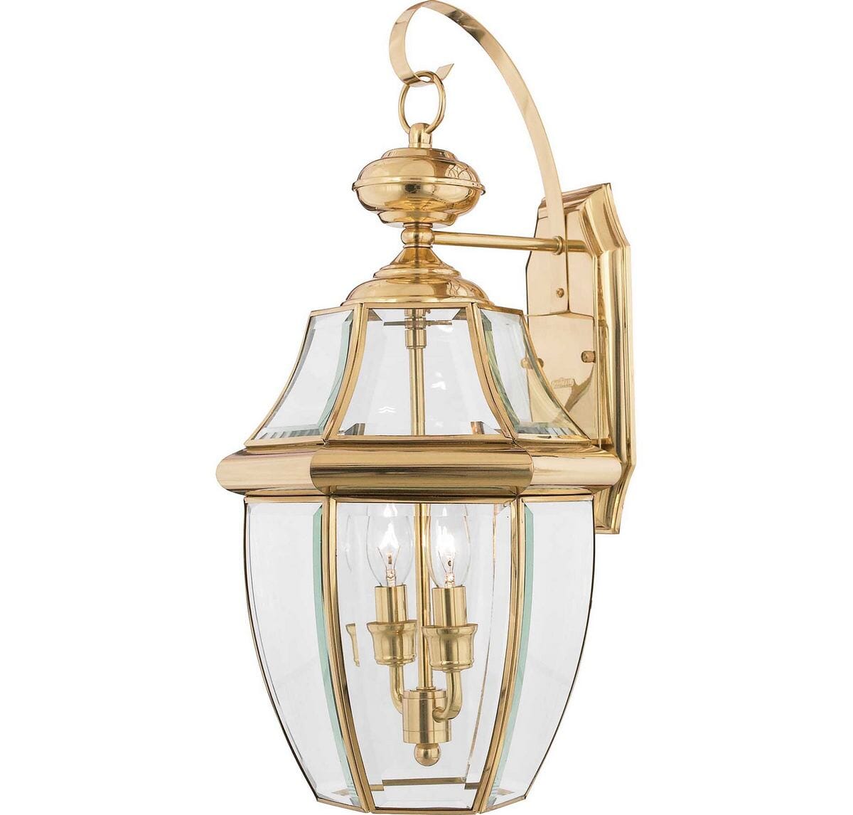 Quoizel Newbury 2-Light 11" Outdoor Wall Lantern in Polished Brass