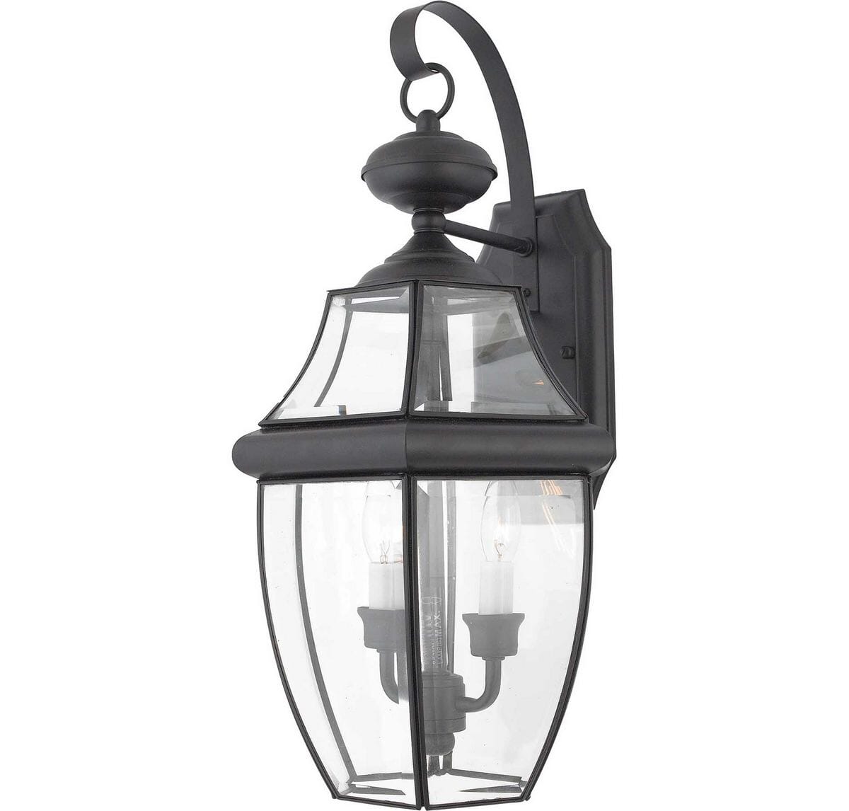 Quoizel Newbury 2-Light 11" Outdoor Wall Lantern in Mystic Black