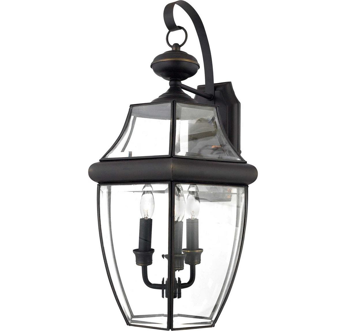 Quoizel Newbury 3-Light 12" Outdoor Wall Lantern in Medici Bronze