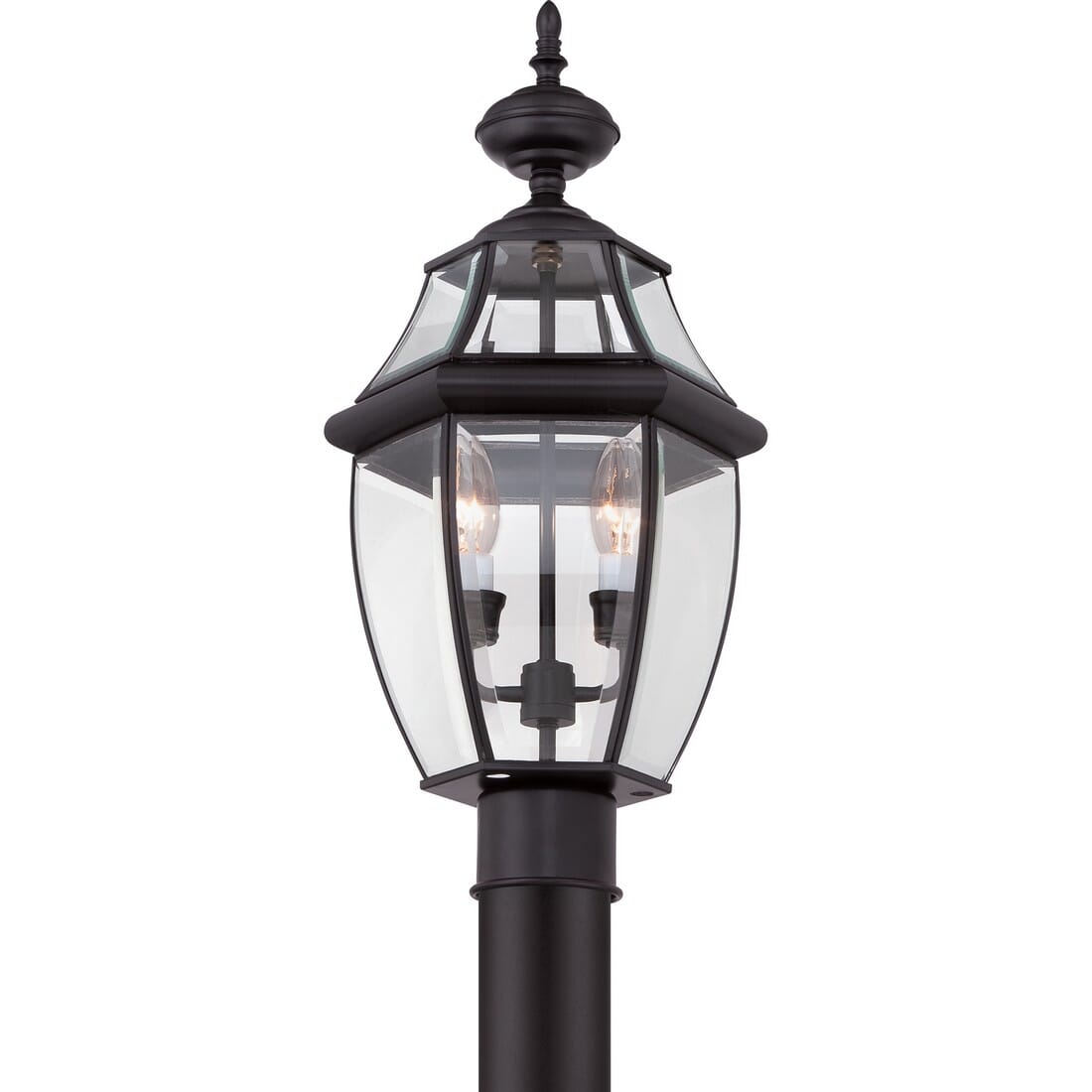 Quoizel Newbury 2-Light 11" Outdoor Post Light in Mystic Black