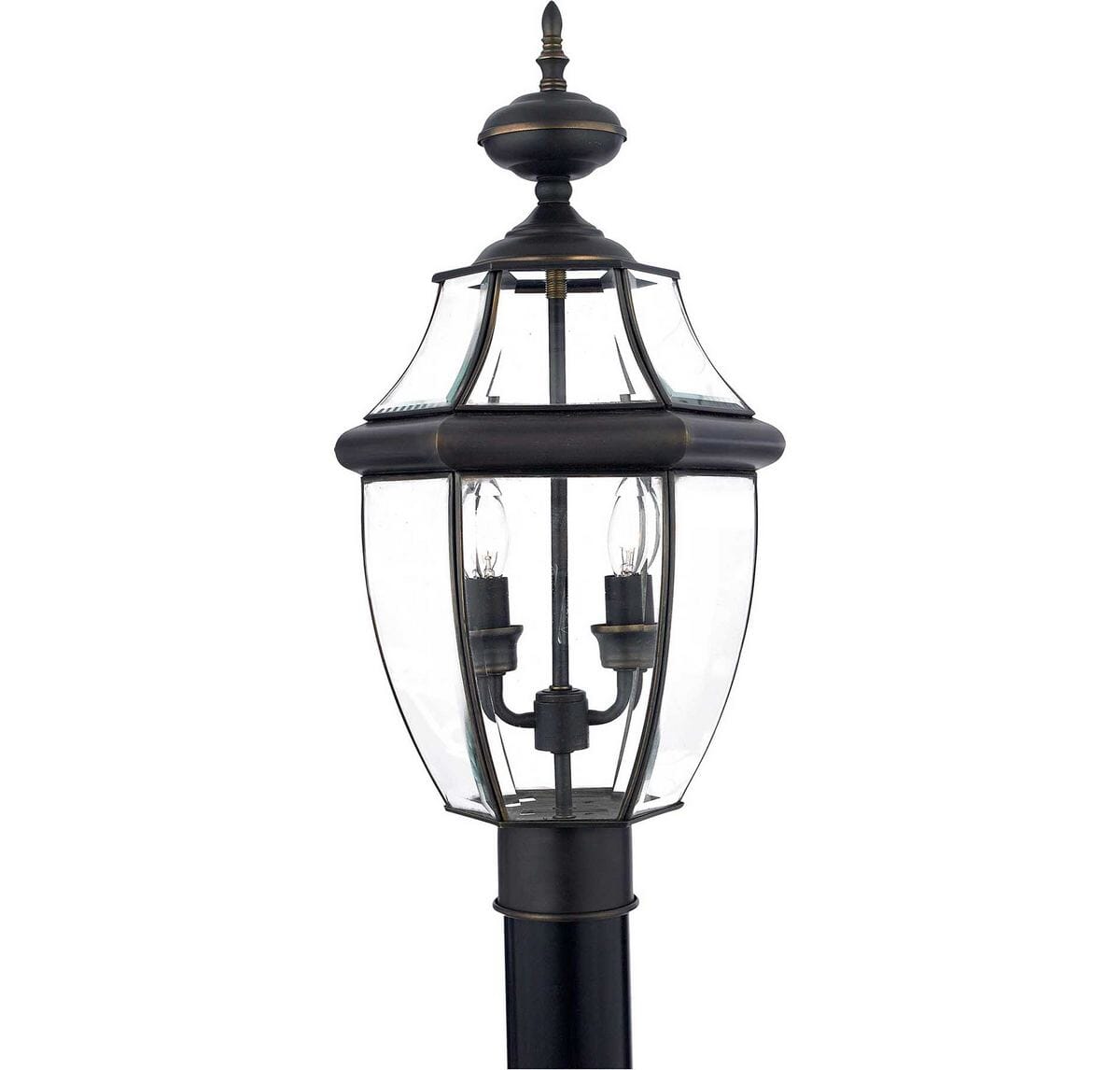 Quoizel Newbury 2-Light 11" Outdoor Post Light in Medici Bronze