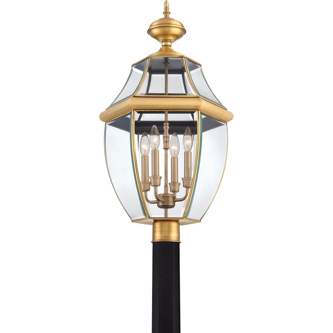 Quoizel Newbury 4-Light 16" Outdoor Post Light in Antique Brass