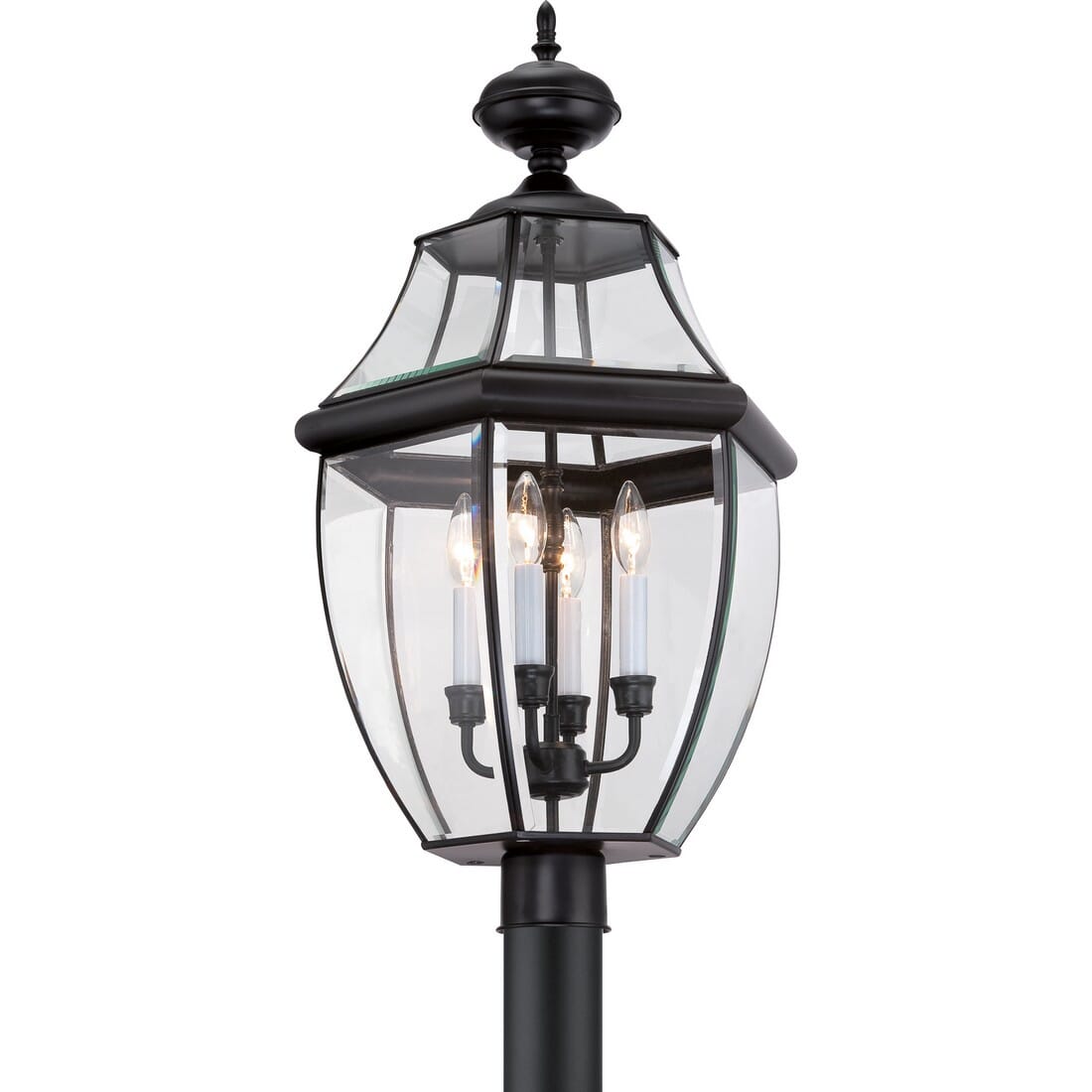 Quoizel Newbury 4-Light 16" Outdoor Post Light in Mystic Black