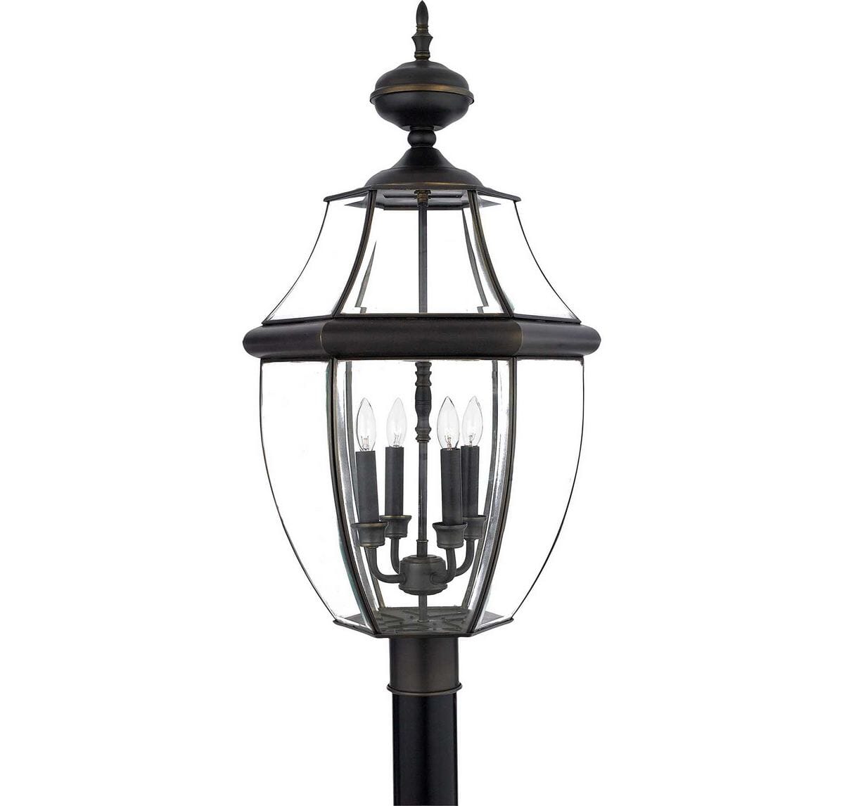 Quoizel Newbury 4-Light 16" Outdoor Post Light in Medici Bronze