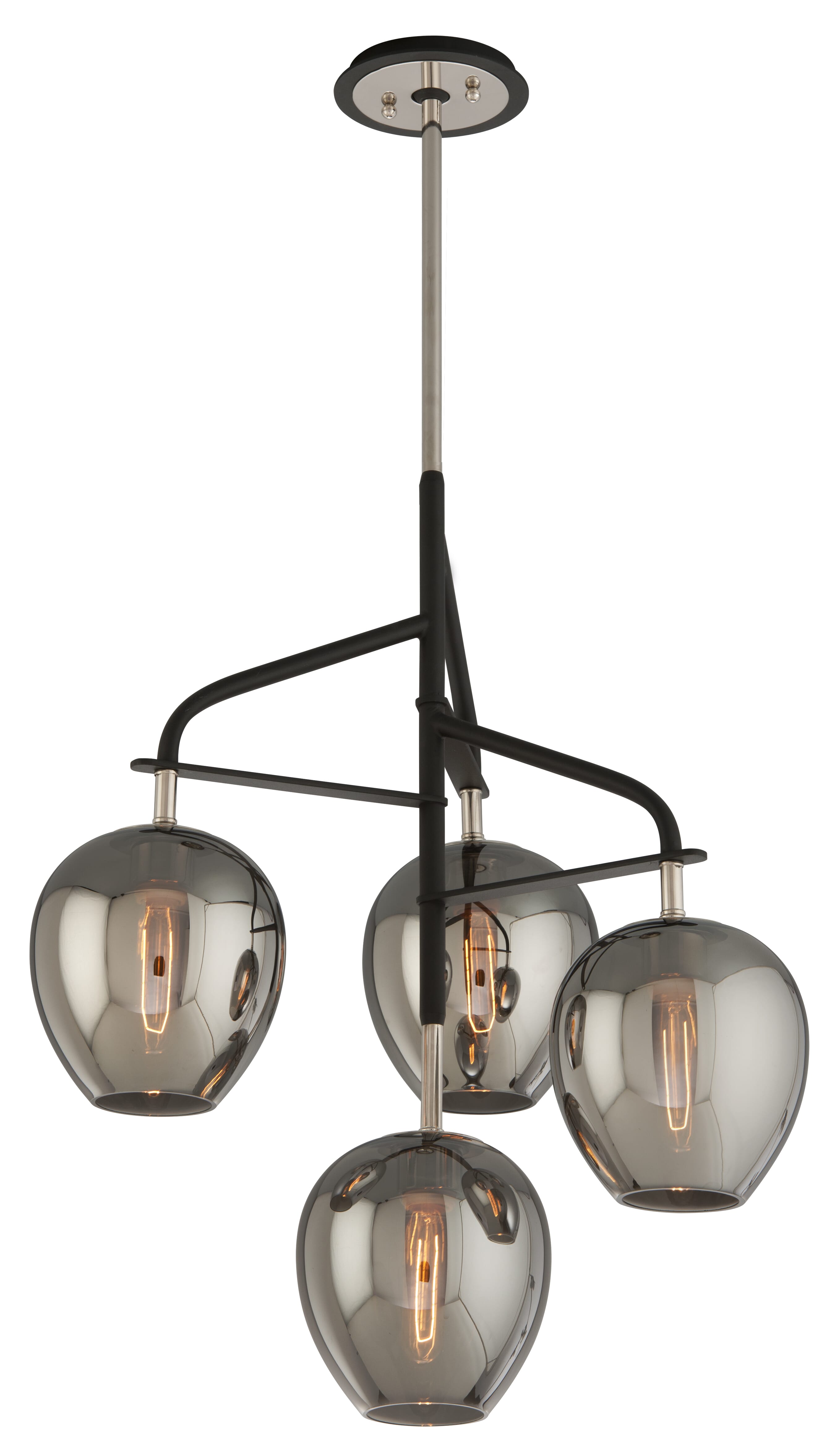 Troy Odyssey 4-Light Chandelier in Carbide Black Polished Nickel