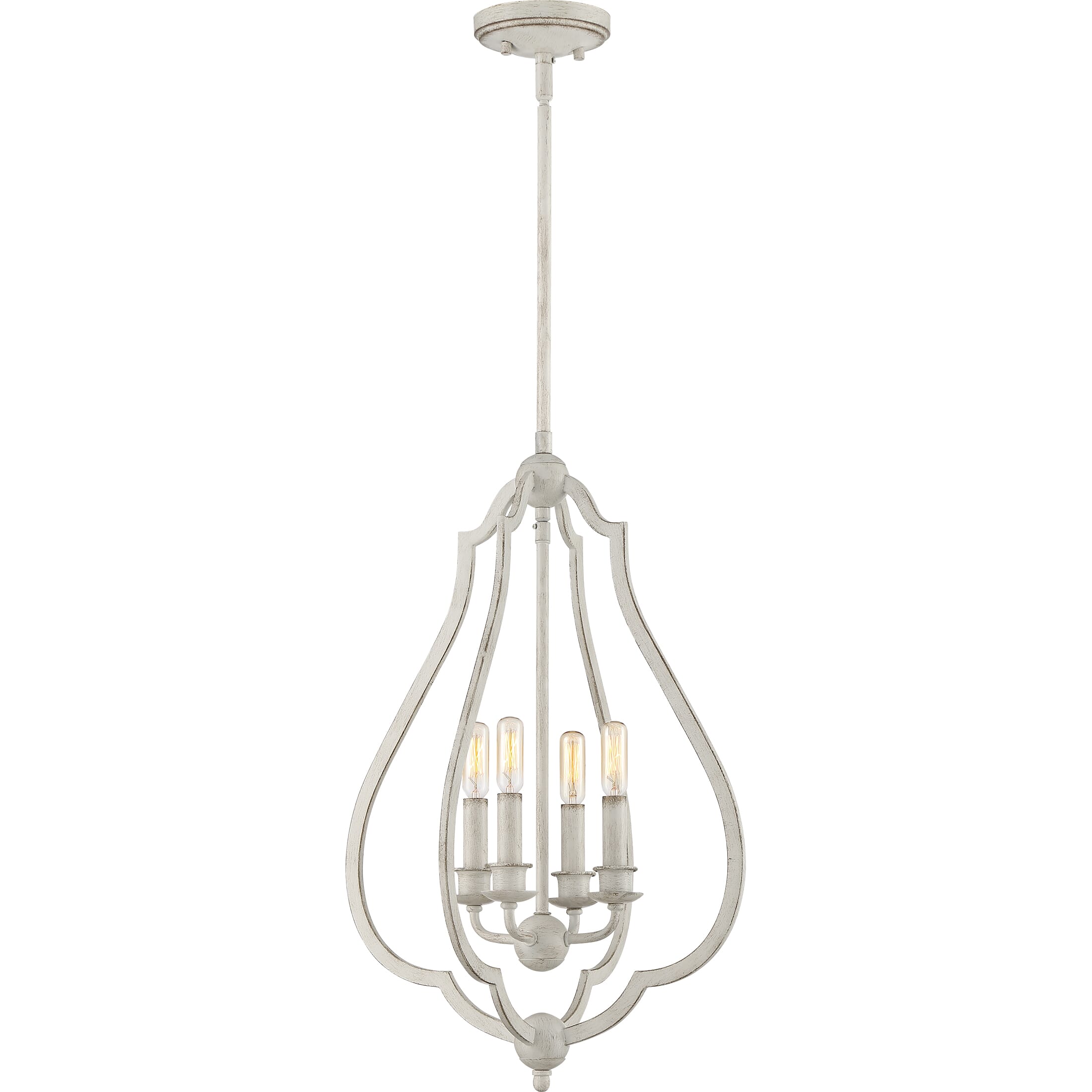 Quoizel O'Keefe 4-Light 16" Quatrefoil Pendant Light in Antique White