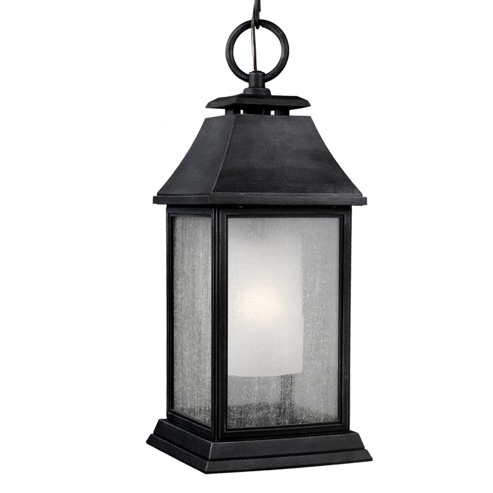 Feiss Shepherd Outdoor Pendant Lantern in Dark Weathered Zinc