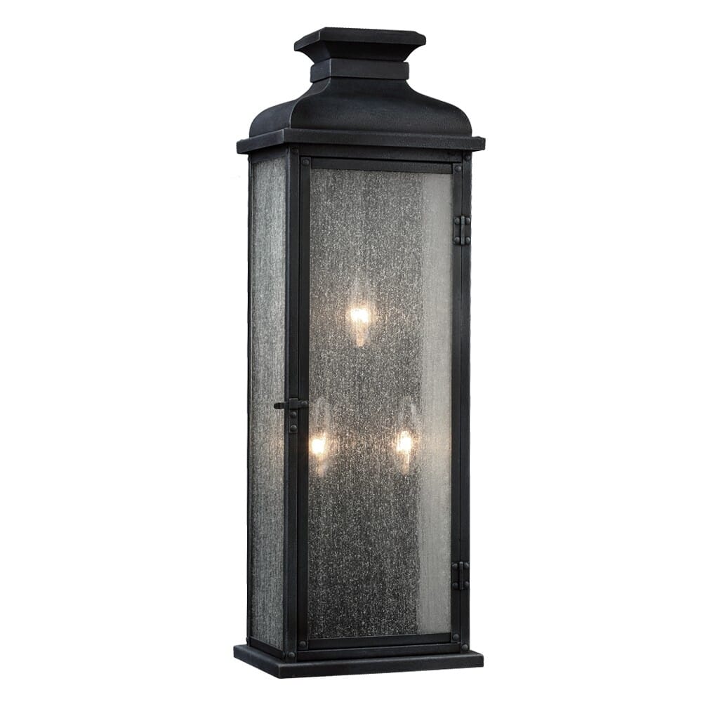 Feiss Pediment Outdoor Wall Sconce in Dark Weathered Zinc