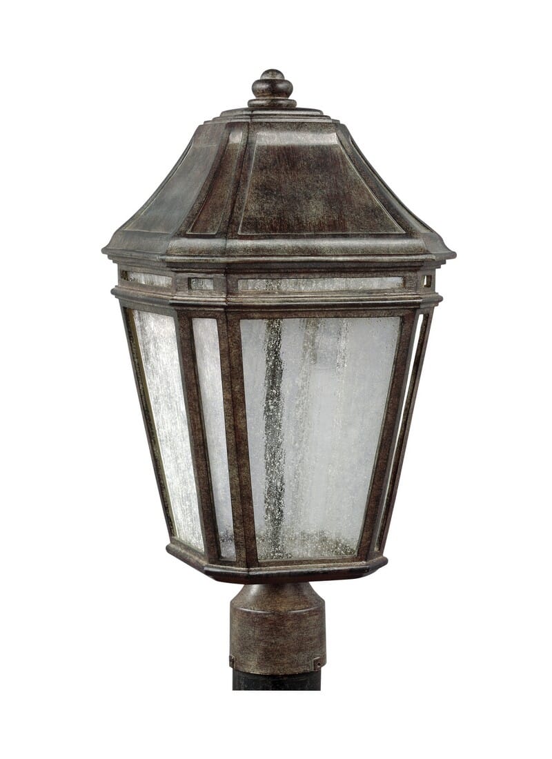 Feiss Londontowne 19.5" LED Outdoor Post Lantern in Weathered Chestnut