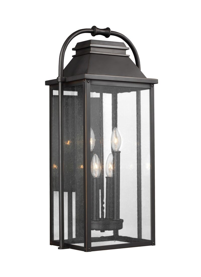 Feiss Wellsworth 27" 4-Light Outdoor Wall Lantern in Antique Bronze