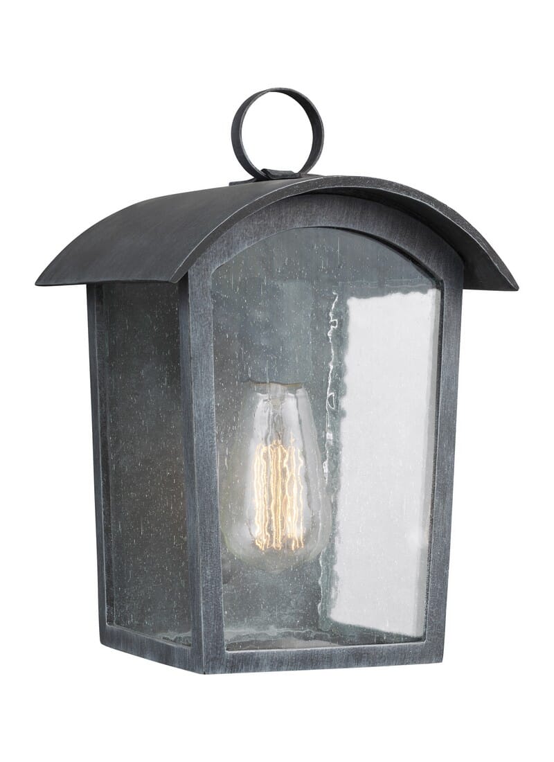 Feiss Hodges 11.75" Outdoor Wall Lantern in Ash Black