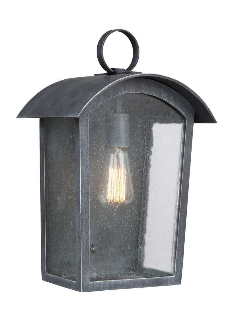 Feiss Hodges 16.25" Outdoor Wall Lantern in Ash Black